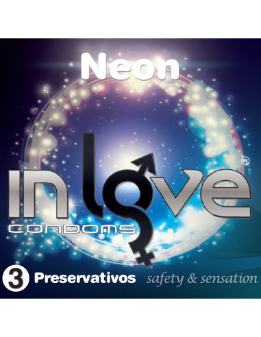 Preservativos In Love Neon Cajitas de 3 (Pack de 10)