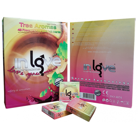 In Love Condoms 3 Aromas Gruesa Expendedora De 144x48x3