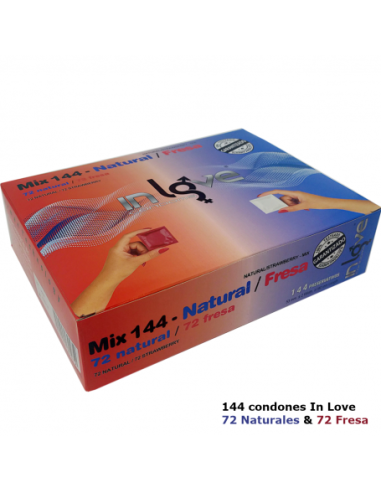 OFERTA - In Love Condoms MIX 144 - Natural / Fresa + XL 100 de Reagalo