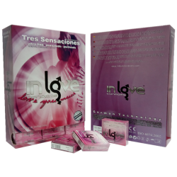 Preservativos In Love Condoms 144x48x3 Gruesa Expendedora 3 Sensaciones