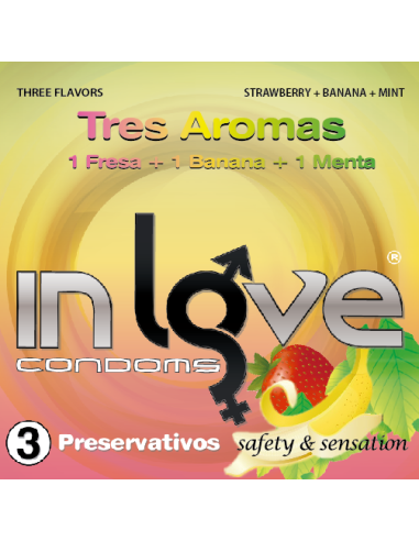 Preservativos In Love Condoms 144x48x3 Gruesa Expendedora 3 Aromas