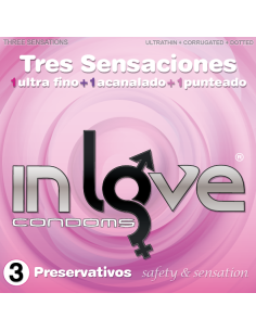 Preservativos In Love Condoms 144x48x3 Gruesa Expendedora 3 Sensaciones 2